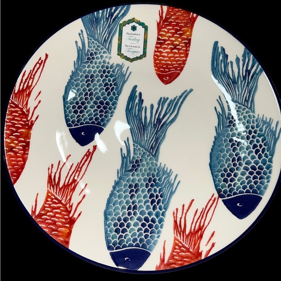 papart Dining X2 Papart Turkish Ceramics Coastal Hand Painted Red